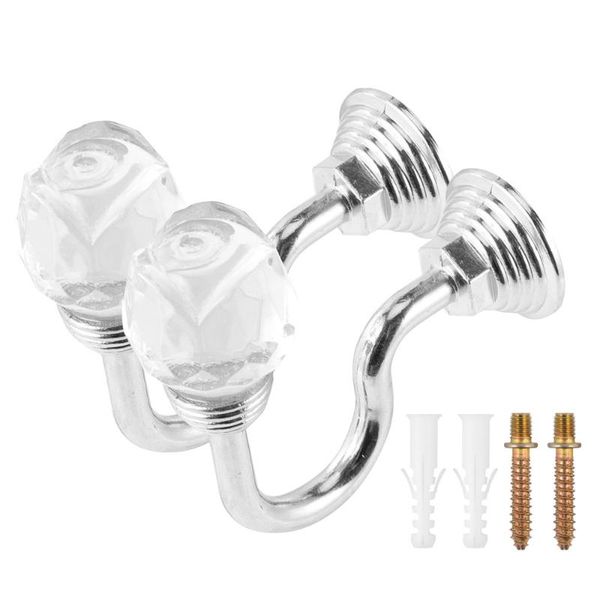 

pair of curtain crystal tiebacks wall hooks decorative holdbacks exquisite clothes hanging hook for window draperies curtains other home dec