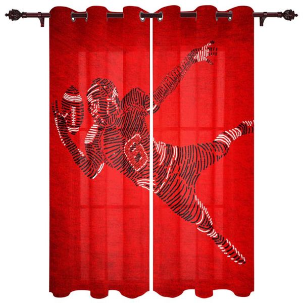 

window curtains rugby player lines living room closet kitchen bedroom translucent cotton and linen curtain & drapes