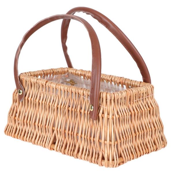 

storage baskets 1pc willow woven basket outdoor handheld simple wedding decorative