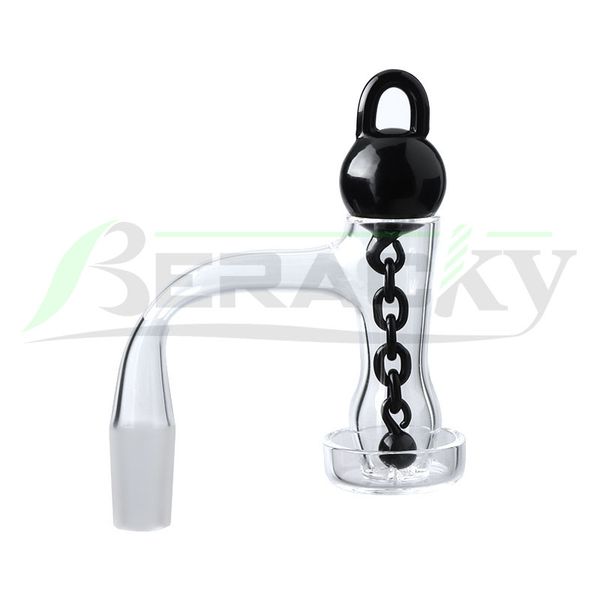 DHL !!! Beracky Seamless Bordo smussato Smoking Trep Slurz Quartz Quartz Banger con catene di marmo unica in vetro Catena Caps Set 20MMOD 10mm 14mm 18mm Unghie per DAB Rigs Acqua Bongs Tubi