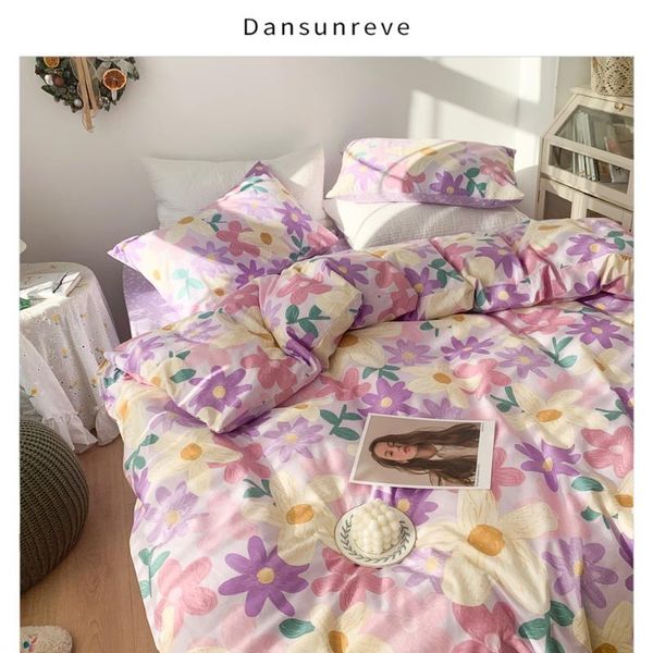 

bedding sets dansunreve 100% cotton set rose flower printing and dyeing skin-friendly breathable gentle sweet 160*210
