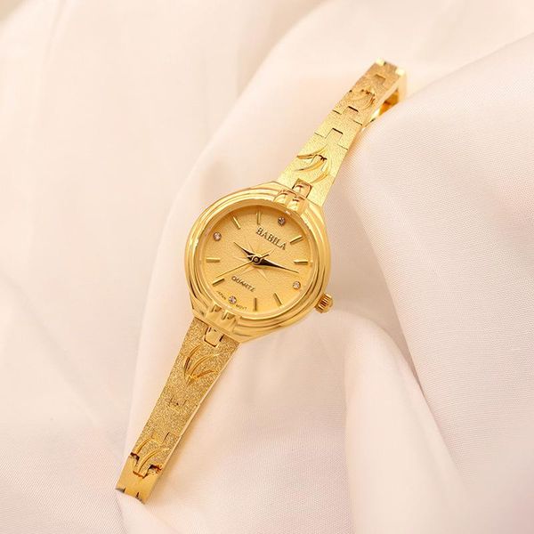 

wristwatches gold placer vintage ladies watch waterproof exquisite ins style japanese movement, Slivery;brown
