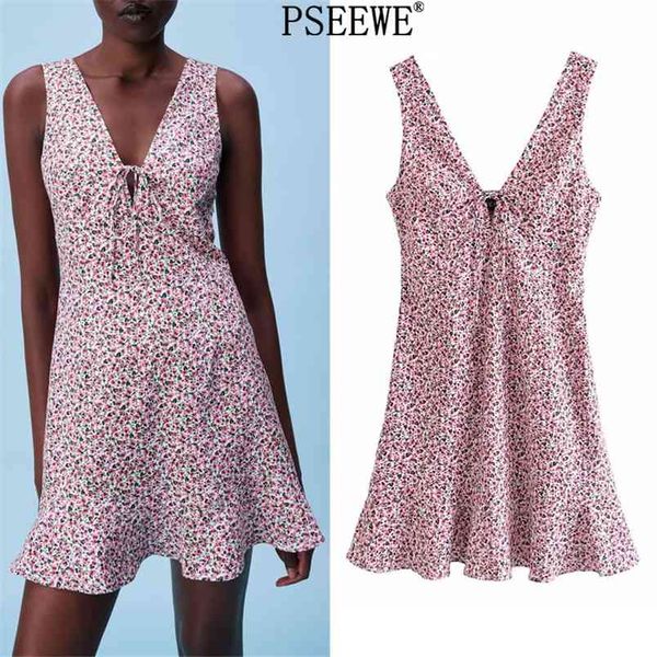 

summer dresses pink floral print mini tank dress women sleeveless ruffle short woman beach sundress 210519, Black;gray
