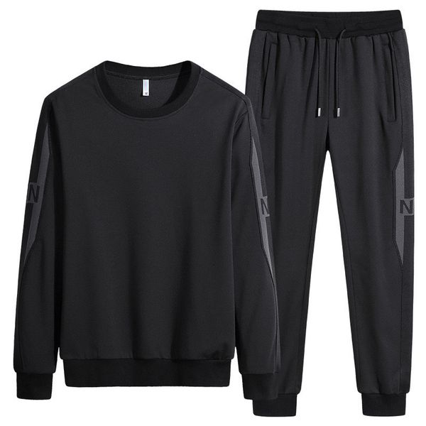 

men's tracksuits casual ensemble of male and professional clothes, sports clothes for men students, plus size 7xg 8xg, spring autumn m6, Gray