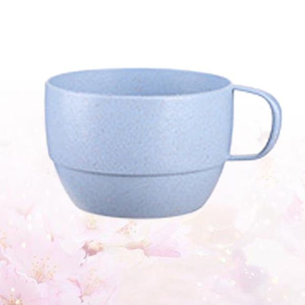 

mugs wheat straw cup creative simple drinking mug for water coffee juice tea (blue)