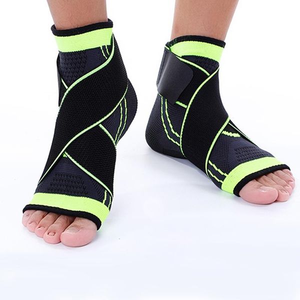 

ankle support 1pcs 3d weaving elastic nylon strap brace badminton basketball football taekwondo fitness heel protector bandages, Blue;black
