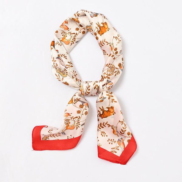 

scarves 70cm square floral head scarf print silk foulard cartoon cute bandana kerchief [3829], Blue;gray
