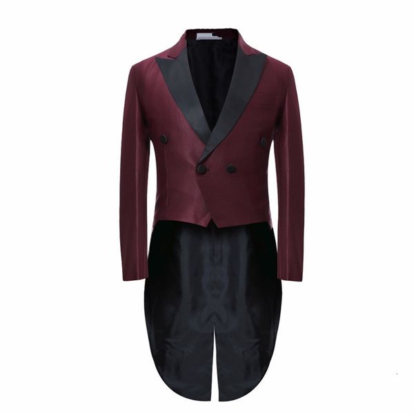 

men's suits & blazers burgundy jacket long tail thin suit male engaged wedding men's ball blazer for pary graduation occasion 1 he, White;black