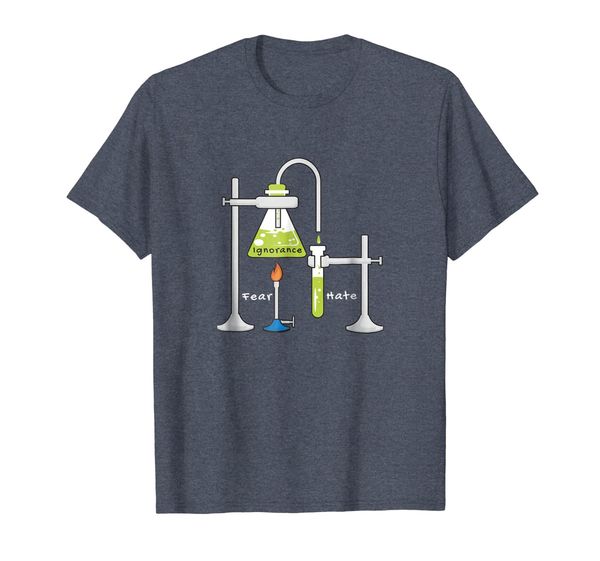 

fear and ignorance makes hate science t shirt, White;black