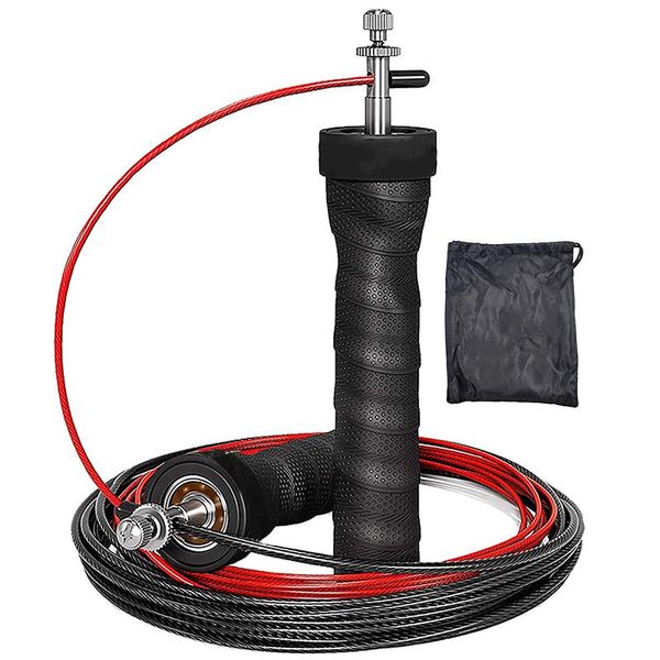 

jump ropes crossfit rope speed & weighted adjustable wire skipping with extra cable ball bearings anti-slip handle