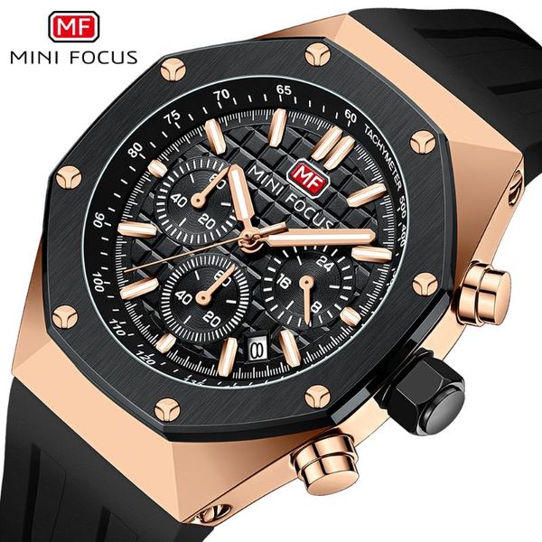 

wristwatches mini focus polygon design alloy quartz wristwatch watch men silicone chronograph sport waterproof mal, Slivery;brown