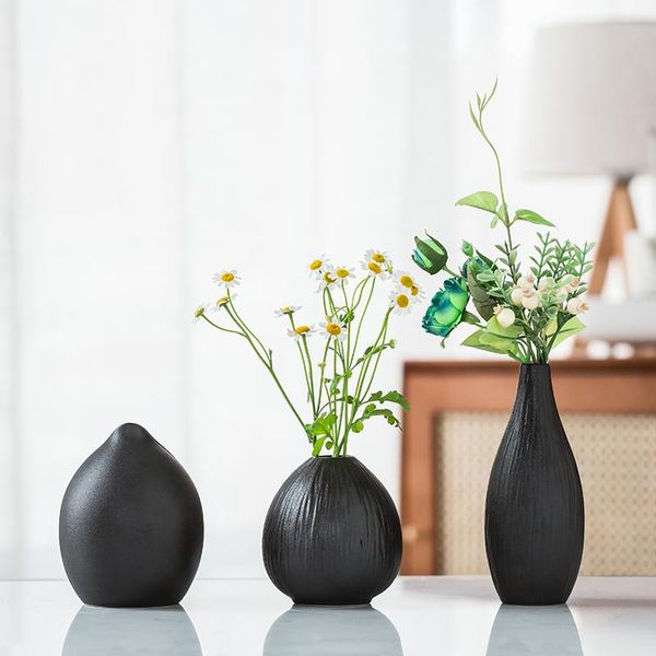 

vases luwu black ceramic flower vase mini decoratives for home decoration tabletop