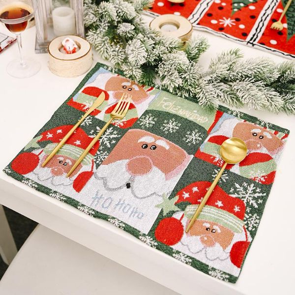 

table cloth christmas placemats knitted xmas home decorations, 16.5"x13.4"