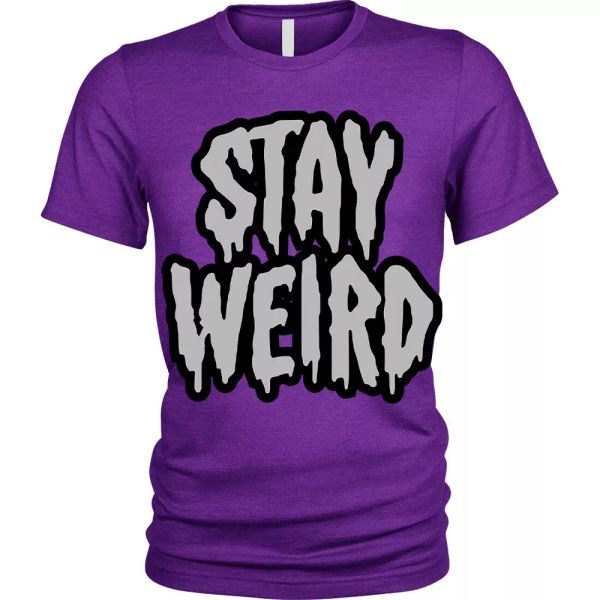 

stay weird t-shirt funny goth emo different man, White;black