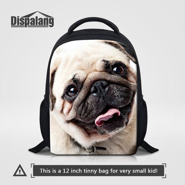 

backpack puppy pug dog printing mini school girl boy customize animal design kindergarten bookbag 12 inch polyester kids bagpack