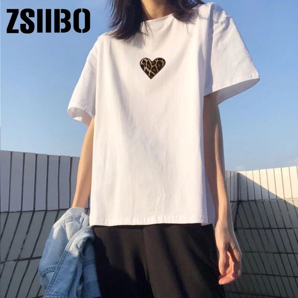

bruin crop shirt clothes printwomen t shirts vrouwen vintage toevallig patchwork luipaard harajuku clothing tee, White