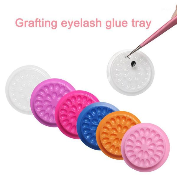 

10pcs 5 colors eyelashes glue holder for eyelash extension pad lashes adhesive plastic pallet paste tool1