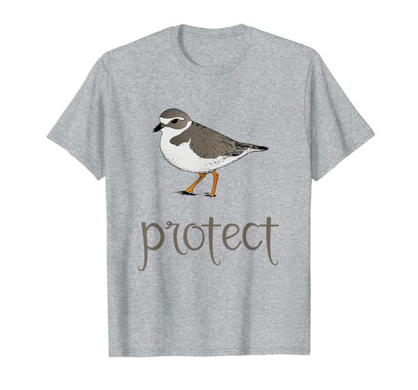 

protect the piping plover bird beach nature conservation t-shirt, White;black