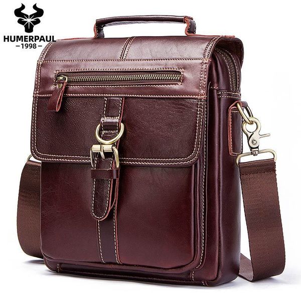 

fashion shoulder leisure men's head flip messenger bag leather men's bag