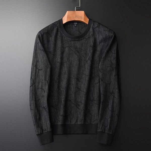 

men's hoodies & sweatshirts fashion dark line round neck pullover wear with 2021 spring young and middle-aged simple top, Black
