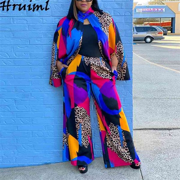 

spring summer fashion 2 piece set women long sleeve wid leg pants colorblock s clothes casual two 210513, White