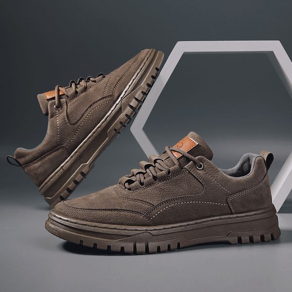 

brand new spring men leather casual shoes youth british style lace-up low leisure flat shoes fashion sneakers work shoes, Black