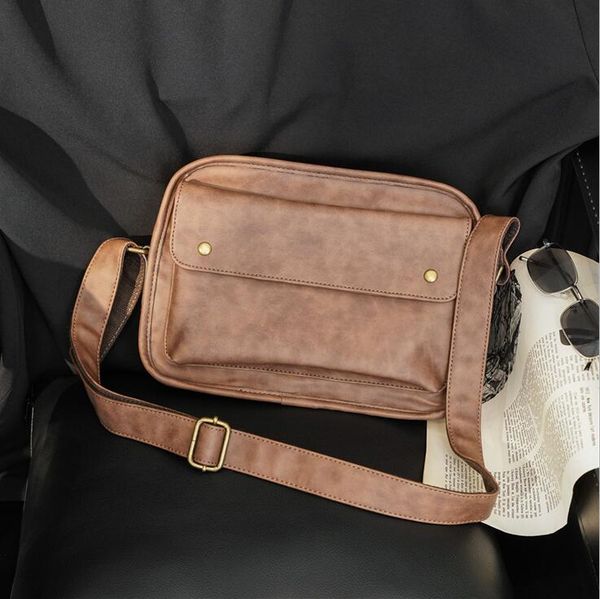 

wild black men bag simple atmospheric stripe leisure handbag outdoor waterproof wear-resistant printed leather messenger bags personality pl