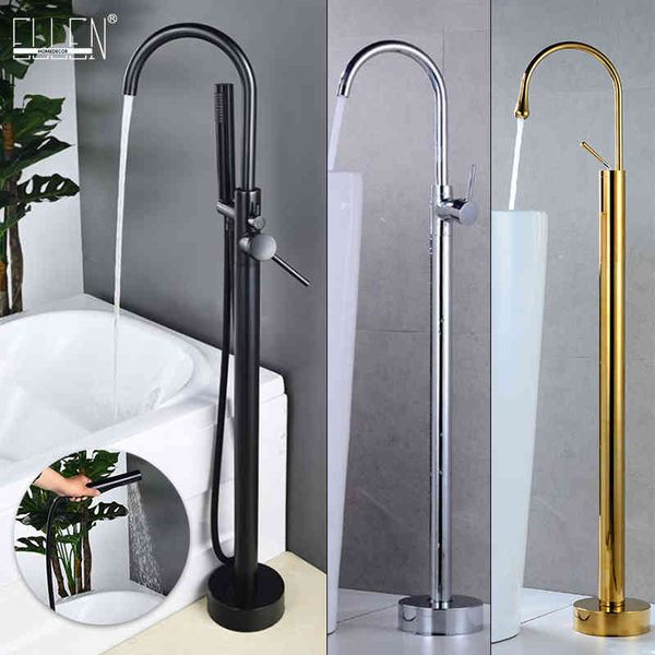 

bathtub faucets antique bronze floor stand bath cold water mixer flooring faucet black / chrome/gold finished 2004 hn8a