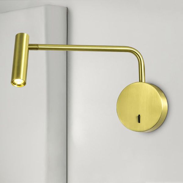 

modern aluminum wall lights lighting 350 angle rotate bed side mounted lamparas cree chip 3w reading book lamp