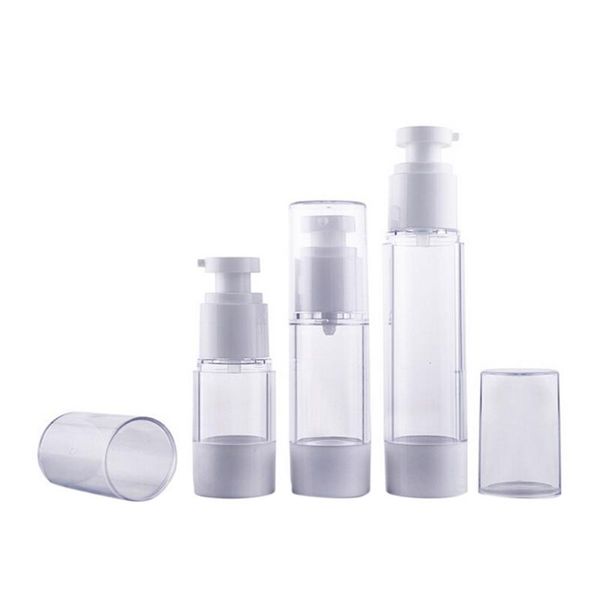 

mini portable airless bottle cosmetic 15ml 30ml pump cover travel skincare empty storage bottles & jars