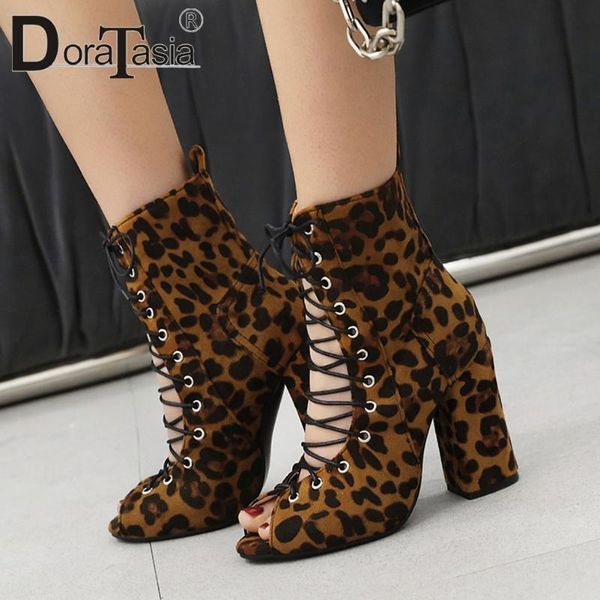 

dress shoes doratasia summer cool street mided-color sandals fashion lace-up women coloful high heels gladiator woman, Black