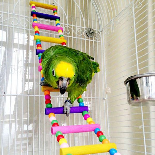 

other bird supplies parrot climbing ladder wooden swing bridge cage hanging toy for conures cockatiel budgie escalera de loro rt99