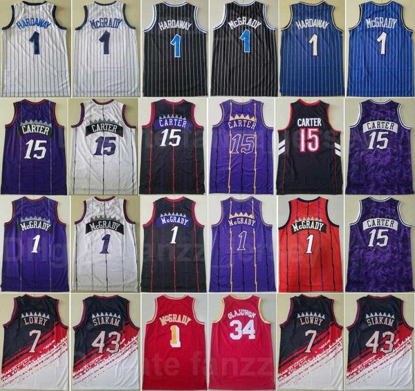 

mitchell ness vintage tracy mcgrady retro basketball jersey penny hardaway 1 vince carter 15 for sport fans breathable black white blue purp, Black;red