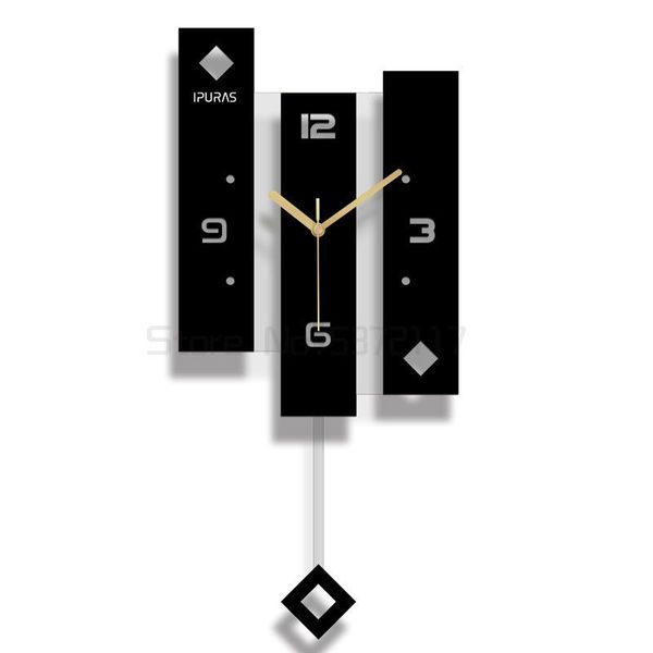

wall clocks creative acrylic swing clock modern black pendulum home decor silent living room montre murale gift ideas fz895