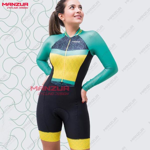 

racing sets manzur cycling suits winter for women long sleeve roupas femininas jersey macaquinho triathlon jumpsuit, Black;blue