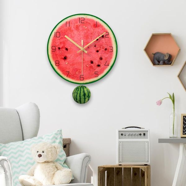 

wall clocks 2021 creative acrylic swing clock fashion modern, european and american style, watermelon, classic
