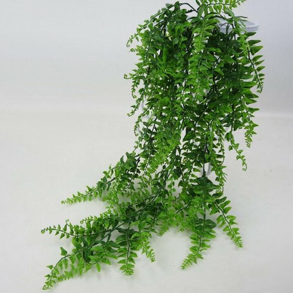 

artificial plastic persian fern tree leaves green simulation plant fake rattan wall hanging home decor decorative flowers & wreaths