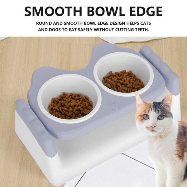 

cat bowls & feeders elevated food double water with raised stand stress-for pets