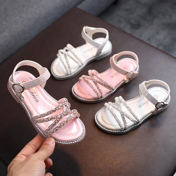 

sandals baby summer children girls princess open-toed soft bottom roman performance shoes sandalias niÃ±a, Black;red