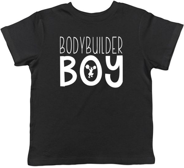 

bodybuilder boy childrens kids t-shirt boys girls men's t-shirts, White;black