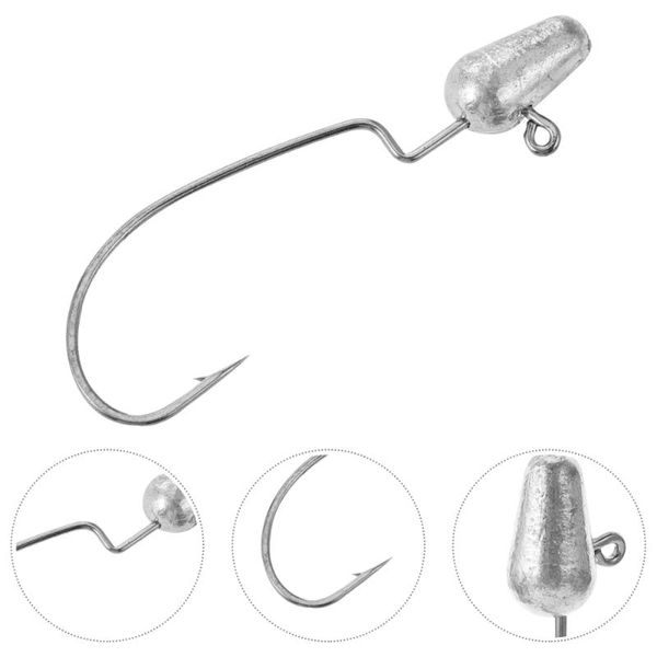 

fishing hooks 2 packs of 10pcs 3.5g outdoor sports fish bait parts(silver)