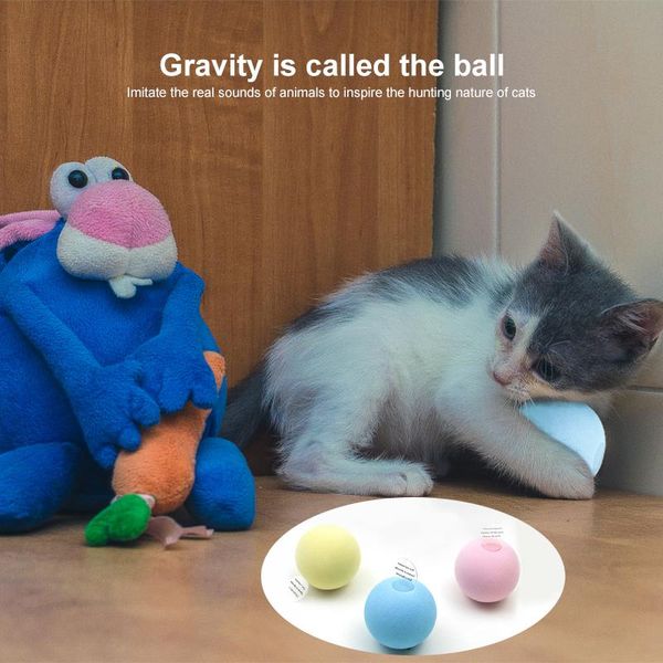 

smart cat toys gravity ball automatic touch sounding interactive pet squeak funny called balls