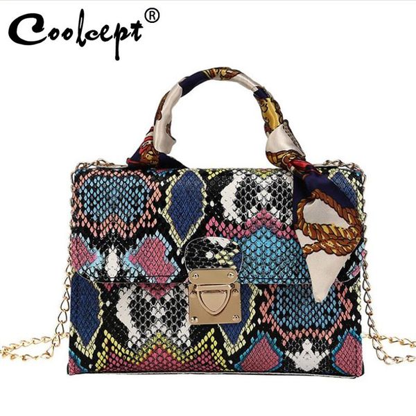 

evening bags coolcept fashion women shoulder bag alligator silk scarf decoration summer croosbody vintage luxury handbag