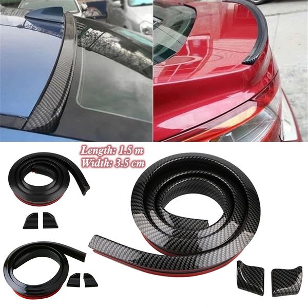 1.5M Car-Styling DIY DIY Carro Bumper Bumper Spoiler Fibra De Carbono Fibra De Borracha Protetor Para Decoração De Cauda De Carro