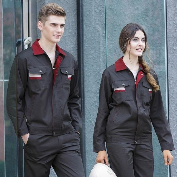

men's tracksuits 2021 autumn and winter long-sleeved wear-resistant labor insurance two-piece workwear suit, Gray