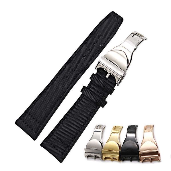 Aksesuarlar Rolamy 20 21 22mm Yeşil Siyah Naylon Kumaş Deri Bant İzle Band Strap Kemer Tudor H0915 için Dağıtım Tokası