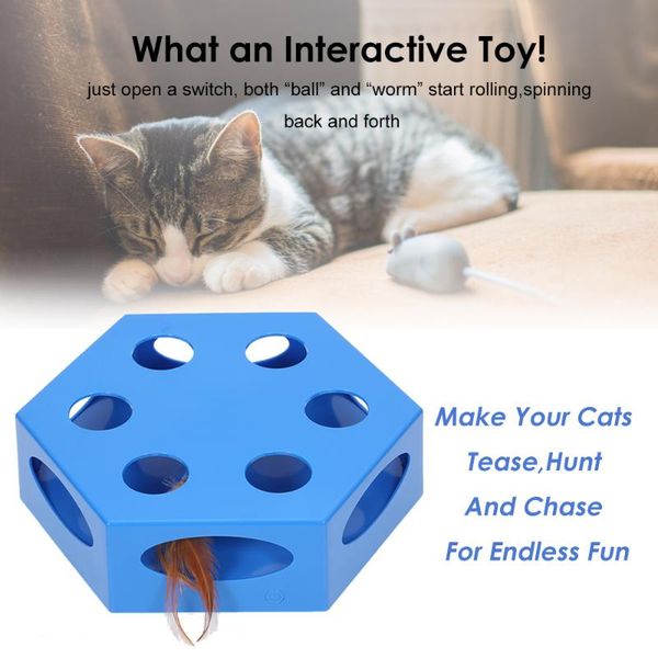 

cat toys interactive toy electric rotating disk with feather for cats funny scratching pet supplies teaser