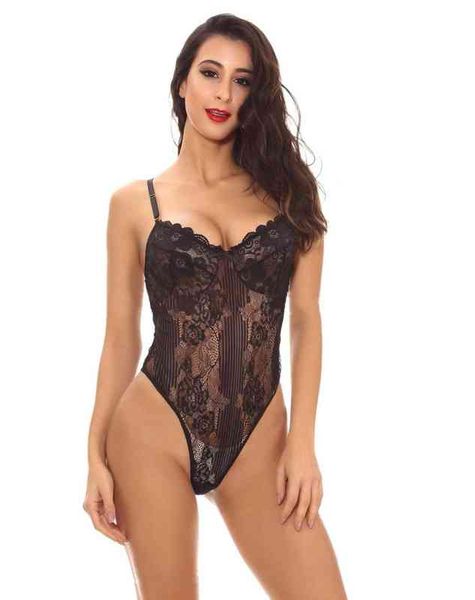 

summer midnight black underwear lace mesh pajamas for women 211203, Black;white