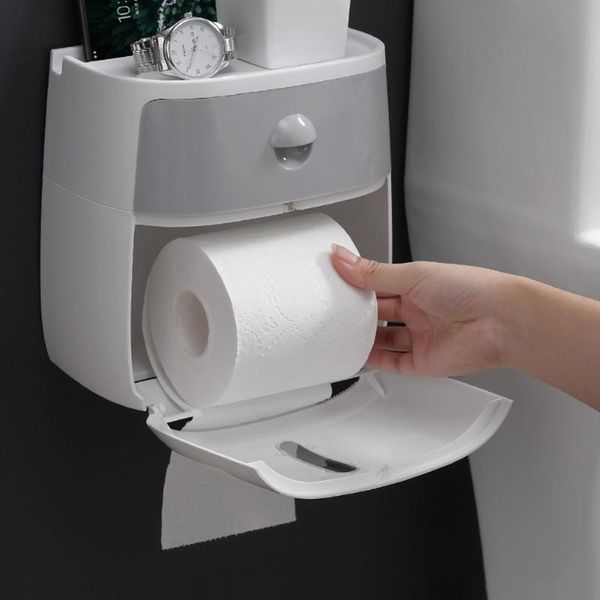 

bathroom storage & organization punch-wall mounted paper shelf toilet dispenser waterproof towel holder double tissue box