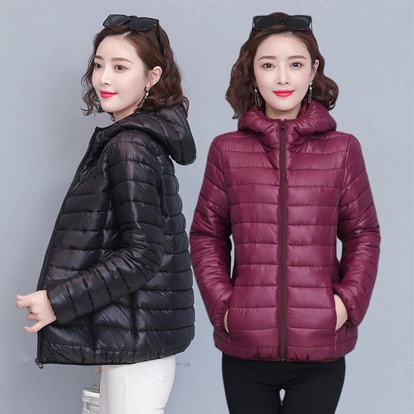 

women's jackets cotton 2021 fashion hooded slim winter jacket, Black;brown